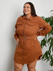 Акція на Плаття жіноче SHEIN GD-00131586 XL Коричневе від Rozetka