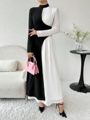 Акція на Плаття вечірнє довге літнє жіноче SHEIN GD-00131633 S Чорно-біле від Rozetka