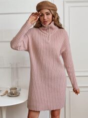 Акція на Плаття в'язане міді зимове тепле жіноче SHEIN GD-00120827 M Світло-рожеве від Rozetka