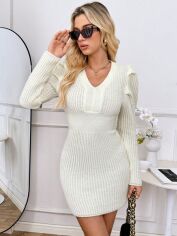 Акція на Плаття в'язане коротке осіннє тепле жіноче SHEIN GD-00120794 M Біле від Rozetka
