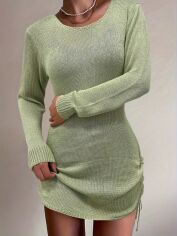 Акція на Плаття в'язане коротке осіннє тепле жіноче SHEIN GD-00120837 L Світло-зелене від Rozetka