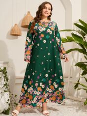 Акція на Плаття вечірнє довге літнє жіноче SHEIN GD-00118590 5XL Зелене від Rozetka