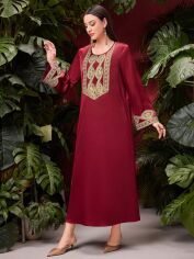 Акція на Плаття жіноче SHEIN GD-00118307 S Бордове від Rozetka