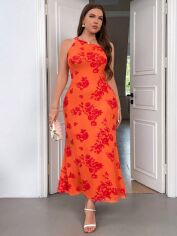 Акція на Плаття довге літнє жіноче SHEIN GD-00118797 4XL Комбіноване від Rozetka