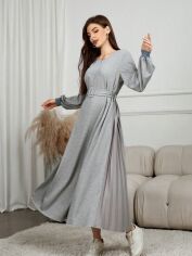 Акція на Плаття довге осіннє жіноче SHEIN GD-00119843 S Світло-сіре від Rozetka