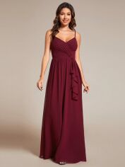 Акція на Плаття вечірнє довге літнє жіноче SHEIN GD-00120646 L Бордове від Rozetka