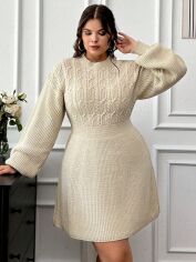 Акція на Плаття жіноче SHEIN GD-00120799 3XL Світло-бежеве від Rozetka