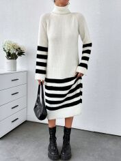 Акція на Плаття в'язане міді осіннє тепле жіноче SHEIN GD-00130986 S Біле від Rozetka