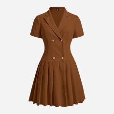 Акція на Плаття міді літнє жіноче SHEIN GD-00131015 XL Коричневе від Rozetka