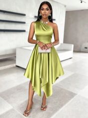 Акція на Плаття вечірнє міді літнє жіноче SHEIN GD-00120554 S Салатове від Rozetka