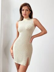 Акція на Плаття в'язане коротке осіннє тепле жіноче SHEIN GD-00120809 M Світло-бежеве від Rozetka