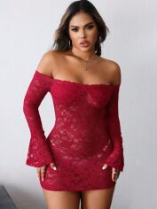 Акція на Плаття жіноче SHEIN GD-00131454 L Бордове від Rozetka