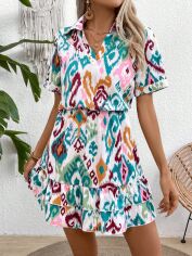 Акція на Плаття коротке літнє жіноче SHEIN GD-00131170 XL Комбіноване від Rozetka