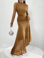 Акція на Плаття вечірнє довге літнє жіноче SHEIN GD-00130848 S Коричневе від Rozetka