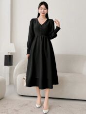 Акція на Плаття міді літнє жіноче SHEIN GD-00130988 M Чорне від Rozetka