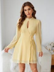 Акція на Плаття на запах коротке літнє жіноче SHEIN GD-00120433 S Жовте від Rozetka