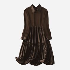 Акція на Плаття зі штучної шкіри міді осіннє жіноче SHEIN GD-00120419 XS Коричневе від Rozetka