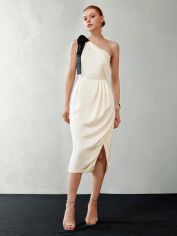 Акція на Плаття вечірнє міді літнє жіноче SHEIN GD-00120259 L Світло-бежеве від Rozetka