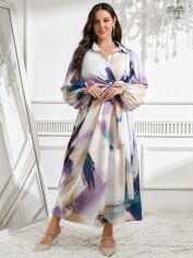 Акція на Плаття-сорочка вечірнє довге літнє жіноче SHEIN GD-00131053 XL Біле від Rozetka
