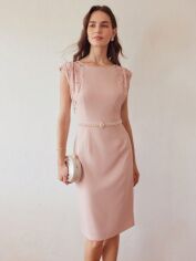 Акція на Плаття вечірнє міді літнє жіноче SHEIN GD-00120257 L Світло-рожеве від Rozetka
