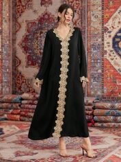 Акція на Плаття вечірнє довге літнє жіноче SHEIN GD-00120146 XL Чорне від Rozetka
