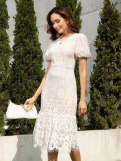 Акція на Плаття вечірнє міді літнє жіноче SHEIN GD-00120261 S Біле від Rozetka