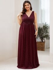 Акція на Плаття вечірнє довге літнє жіноче SHEIN GD-00120698 XL Бордове від Rozetka