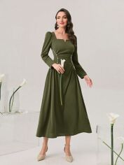 Акція на Плаття вечірнє міді літнє жіноче SHEIN GD-00130629 XL Хакі від Rozetka