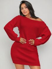 Акція на Плаття в'язане коротке осіннє тепле жіноче SHEIN GD-00120907 S Червоне від Rozetka