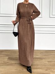 Акція на Плаття довге осіннє жіноче SHEIN GD-00130779 XS Коричневе від Rozetka