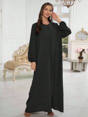 Акція на Плаття довге осіннє жіноче SHEIN GD-00129013 XL Чорне від Rozetka