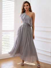 Акція на Плаття вечірнє довге літнє жіноче SHEIN GD-00120731 S Сіре від Rozetka