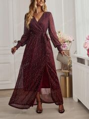 Акція на Плаття жіноче SHEIN GD-00119856 S Бордове від Rozetka