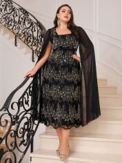 Акція на Плаття вечірнє міді літнє жіноче SHEIN GD-00119814 4XL Чорне від Rozetka