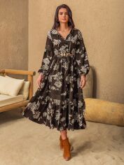 Акція на Плаття міді літнє жіноче SHEIN GD-00131516 M Коричневе від Rozetka