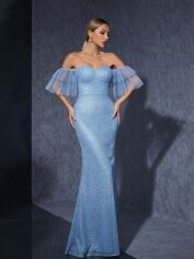 Акція на Плаття жіноче SHEIN GD-00120684 M Світло-блакитне від Rozetka