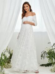 Акція на Плаття для вагітних вечірнє довге літнє SHEIN GD-00119835 L Біле від Rozetka