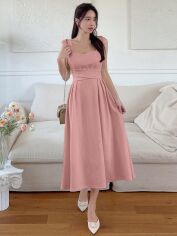 Акція на Плаття міді літнє жіноче SHEIN GD-00120330 XS Світло-рожеве від Rozetka