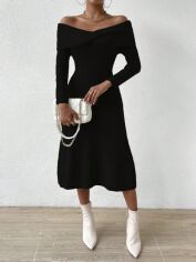 Акція на Плаття в'язане міді осіннє тепле жіноче SHEIN GD-00120857 L Чорне від Rozetka