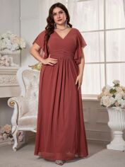 Акція на Плаття вечірнє довге літнє жіноче SHEIN GD-00120707 2XL Теракотове від Rozetka