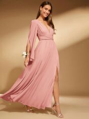 Акція на Плаття вечірнє довге літнє жіноче SHEIN GD-00120615 S Світло-рожеве від Rozetka
