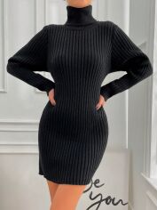 Акція на Плаття в'язане коротке зимове тепле жіноче SHEIN GD-00120784 M Чорне від Rozetka
