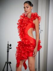 Акція на Плаття вечірнє коротке літнє жіноче SHEIN GD-00120398 XS Червоне від Rozetka