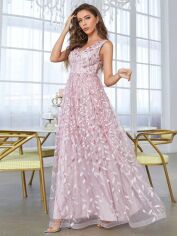 Акція на Плаття вечірнє довге літнє жіноче SHEIN GD-00120608 L Світло-рожеве від Rozetka