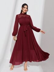 Акція на Плаття вечірнє довге літнє жіноче SHEIN GD-00129872 S Бордове від Rozetka