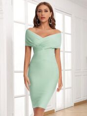 Акція на Плаття вечірнє міді літнє жіноче SHEIN GD-00120564 XS М'ятне від Rozetka