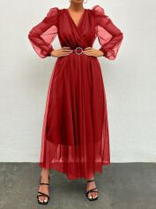 Акція на Плаття вечірнє довге літнє жіноче SHEIN GD-00130648 L Червоне від Rozetka