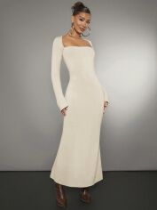 Акція на Плаття довге літнє жіноче SHEIN GD-00119886 L Айворі від Rozetka