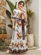 Акція на Плаття довге літнє жіноче SHEIN GD-00135514 XL Комбіноване від Rozetka