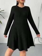 Акція на Плаття в'язане міді осіннє тепле жіноче SHEIN GD-00137147 XL Чорне від Rozetka